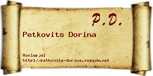 Petkovits Dorina névjegykártya
