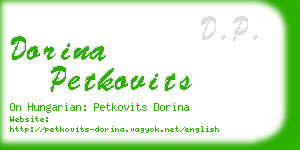 dorina petkovits business card